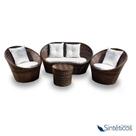 Conjunto Ibiza - 2 poltronas + 1 sofá + 1 mesa redonda