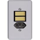 Conjunto Ilumi Cinza Com Placa 2 Simples + Tomada 2P+T. 10A. - 13210 Conjunto Ilumi Cinza Com Placa 2 Simples + Tomada 2P+T. 10A. - 13210