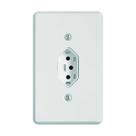 Conjunto Ilumi Pratika com Placa 4x2 1 Tomada 2PT 10A Branco Vertical Completo Design Moderno Alto Brilho