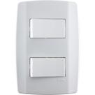 Conjunto Ilumi Slim 4X2 Branco Com Placa (2Simples) 8018