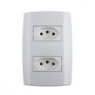 Conjunto Ilumi Slim 4X2 Branco Com Placa (2Tomada 10A) 80120 Conjunto Ilumi Slim 4X2 Branco Com Placa (2Tomada 10A) 80120