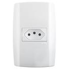 conjunto ilumi slim branco com placa 1 tomada com 3 pontos 10A horizontal