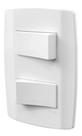 conjunto ilumi slim branco com placa 2 interruptores paralelo / simples liga e desliga