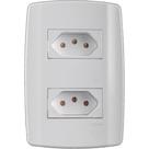 Conjunto Ilumi Slim Branco Com Placa 2 Tomadas 2P+T. 10A. - 80120 Monobloco Conjunto Ilumi Slim Branco Com Placa 2 Tomadas 2P+T. 10A. - 80120 Monobloco