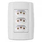 Conjunto Ilumi Slim Branco Com Placa 3 Tomadas 2P+T. 10A. - 80123 Monobloco Conjunto Ilumi Slim Branco Com Placa 3 Tomadas 2P+T. 10A. - 80123 Monobloco