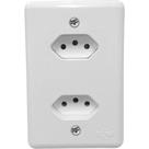 Conjunto Ilumi Stylus 4X2 Branco Com Placa (2Tomadas 20A Monobloco) 201210