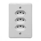 Conjunto Ilumi Stylus Branco Com Placa 3 Tomadas 2P+T. 20A. - 201211 Monobloco Conjunto Ilumi Stylus Branco Com Placa 3 Tomadas 2P+T. 20A. - 201211 Monobloco