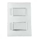Conjunto Ilumi Vivaz Branco Com Placa 1 Simples + 1 Paralelo 10A. - 7823
