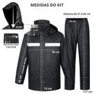 Conjunto Impermeável Moto PVC Reforçado Jaqueta Refletiva com Capuz e Viseira e Calça Motociclista