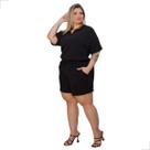 Conjunto Indy Blusa Manga Curta e Shorts Verão Plus Size