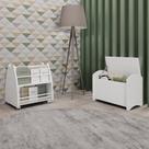 Conjunto Infantil 2 Peças 1 Baú 1 Biblioteca Porta Livros Movelbras Branco