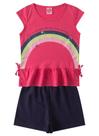 Conjunto infantil 3 peças arco-íris menina 8 a 12 un