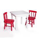 Conjunto Infantil 60x60 Com 2 Cadeiras - Vermelho - JM Móveis