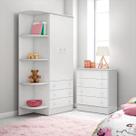 Conjunto Infantil Aurora Branco/Branco: Cômoda 4 Gavetas Aurora + Guarda-Roupa Aurora 2 portas Conjunto Infantil Aurora Branco/Branco: Cômoda 4 Gavetas Aurora + Guarda-Roupa Aurora 2 portas