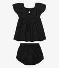 Conjunto Infantil Bata Com Calcinha Trick Nick Preto Conjunto Infantil Bata Com Calcinha Trick Nick Preto