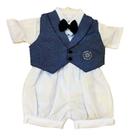 Conjunto Infantil Bebê Batizado Gravata Borboleta E Bordado