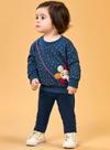 Conjunto Infantil Bebê Blusão Moletom Felpado Poá e Legging Lisa Flanelada Elian