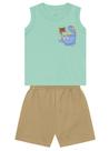 Conjunto Infantil Bebê Menino Roupa Bermuda e Camiseta Regata Brandili
