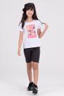 Conjunto Infantil Bermuda Ciclista Flower Power Branco