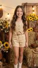 Conjunto infantil Blogueirinha Boiadeira Estrelada Dourado