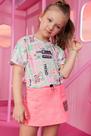 Conjunto Infantil Blusa Boxy em Canelado Forever Cool e Shorts Saia em Moletom s/ Pelúcia - Infanti