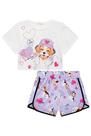 Conjunto Infantil Blusa Boxy em M.Malha e Shorts em Nylon Dog Cool - Infanti