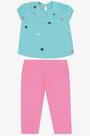 Conjunto Infantil Blusa Com Legging Trick Nick Verde Turqueza 3