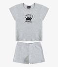 Conjunto Infantil Blusa com Shorts Select Cinza