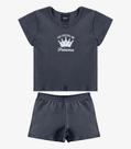 Conjunto Infantil Blusa com Shorts Select Cinza