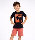 Conjunto Infantil Blusa E Bermuda Menino Select Preto