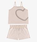 Conjunto Infantil Blusa e Shorts Menina Select Bege