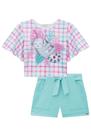 Conjunto Infantil Blusa em Malha Fresh e Shorts em Molevisco Bicho Preguiça - Flora by Infanti