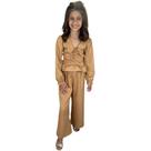 Conjunto Infantil Blusa Manga Longa Calça Pantalona Alfaiataria Look Blogueirinha Moda Inverno