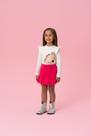 Conjunto Infantil Blusa Manga Longa/Short Saia Mon Sucré