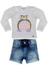 Conjunto Infantil Blusa + Shorts Unicornio Ser Garota 6231