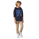 Conjunto Infantil Blusão Azul Marinho e Calça Sarja Caramelo Johnny Fox