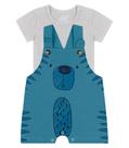 Conjunto Infantil Body com Jardineira Trick Nick Cinza - Trick Nick Baby