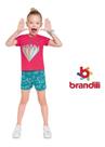 Conjunto Infantil Brandili Blusa+Shorts Rainbow Feminino 6 anos