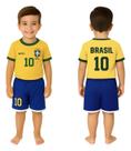 Conjunto infantil brasil copa masculino feminino tamanho:2 anoscor:amarelo