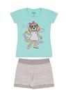 Conjunto Infantil Cachorrinha Cor Verde Água