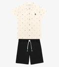 Conjunto Infantil Camisa Com Bermuda Trick Nick Bege