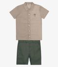 Conjunto Infantil Camisa Com Bermuda Trick Nick Marrom