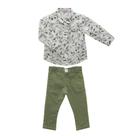 Conjunto Infantil Camisa Estampada e Calça Sarja