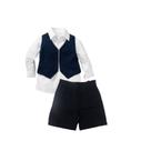 Conjunto Infantil Camisa Social Colete Shorts Menino Casamento