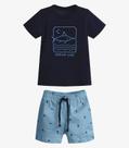 Conjunto Infantil Camiseta Com Bermuda Trick Nick Azul