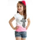 Conjunto Infantil Camiseta Cruz Ombré e Short Jeans Panther Conjunto Infantil Camiseta Cruz Ombré e Short Jeans Panther