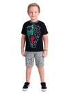 Conjunto Infantil Camiseta em Malha Rosto H2O Óculos e Bermuda em Moletinho Estampada - Brandili