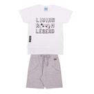 Conjunto Infantil Camiseta Long Line Bermuda Moletinho Game