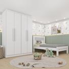 Conjunto Infantil com Guarda-Roupa e Cama 100% MDF Harmonia Espresso Móveis Neve