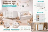 Conjunto Infantil Cômoda e Berço Ayla Branco - Phoenix Baby